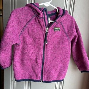 Girls Toddler 12/18M Purple Knit L.L.Bean Zip Up Sweatshirt
